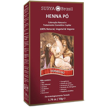 Tintura Henna Pó Vermelho Surya Brasil 50g