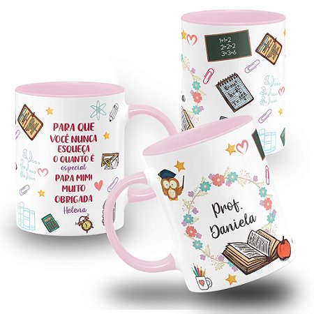 Caneca Professora Agradecimento Com Nome Feliz Dia Dos Professores