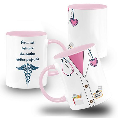 Caneca Medicina Personalizada Médica Nome Dra. Personalizado