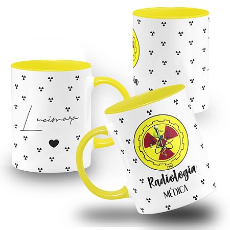 Caneca Radiologia Profissão Técnico em Radilologia Personalizada com Nome