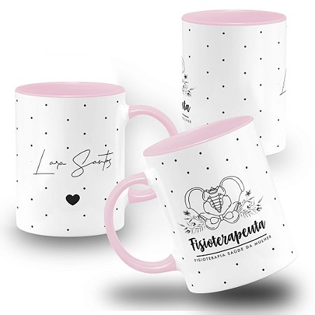 Caneca Profissão Fisioterapeuta Pélvica Fisioterapia Da Mulher Personalizada com nome
