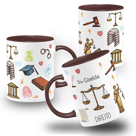 Caneca Direito Profissão Advogada Advogado Minimalista Personalizada Com Nome