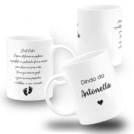 Caneca Batizado Convite Frase Personalizada