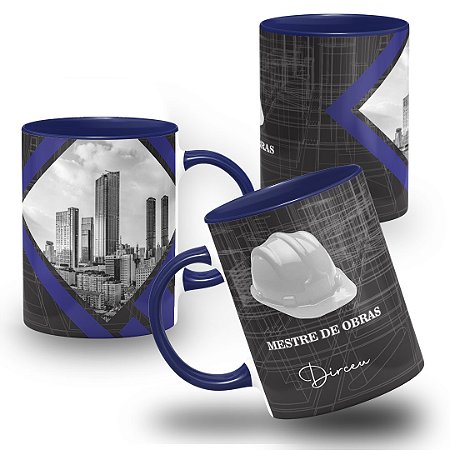 Caneca Profissão Mestre de Obras Personalizada com Nome