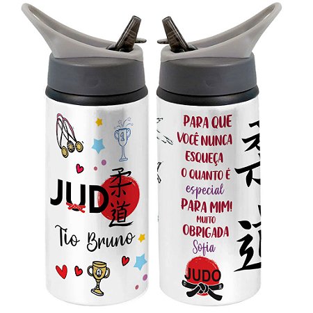 Garrafa Squeeze Professor Judô Agradecimento Personalizada  com Nome