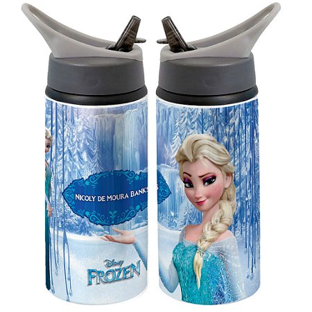 Garrafa Squeeze Frozen Princesa Personalizada Com Nome