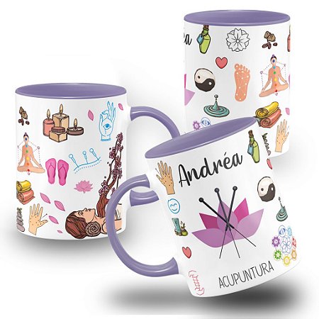 Caneca Acupunturista Profissão Acupuntura Personalizada com Nome
