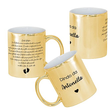 Caneca Padrinhos Batismo com Frase Personalizada