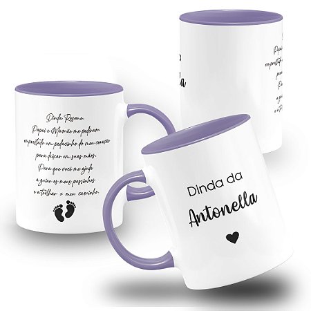 Caneca Batizado Convite Frase Personalizada 02