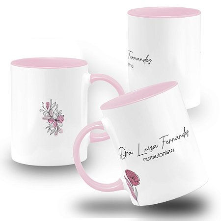 Caneca Medicina Personalizada Médica Nome Dra. Qualquer Profissão Feminina Personalizado