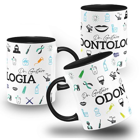 Caneca de profissão Odontologia Minimalista Personalizada com Nme