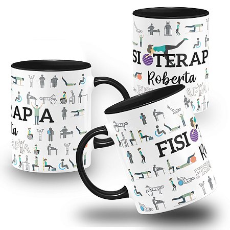 Caneca Fisioterapeuta Fisioterapia Personalizada Elementos