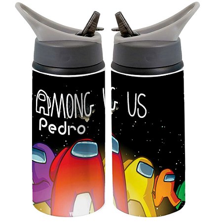 Garrafa Squeeze Among us Desenho Infantil Personalizada com Nome 02
