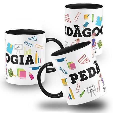 Caneca de Profissão Pedagogia Personalizada Minimalista com Nome