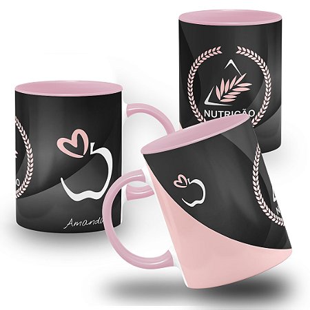 Caneca de Profissão Nutrição Nutricionista Símbolo com Nome