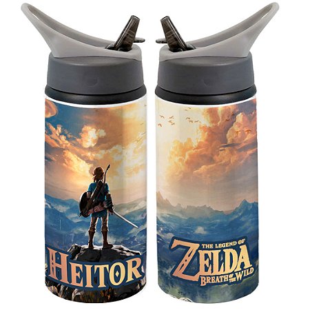 Garrafa Squeeze A Lenda De Zelda Desenho Filme Infantil com Nome Personalizado