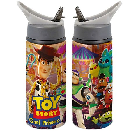 Garrafa Squeeze Turma Toy Story Seus Amigos Desenho Filme Personalizada com Nome