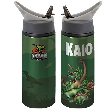 Garrafa Squeeze Dinossauro Word Desenho Filme Personalizada com Nome