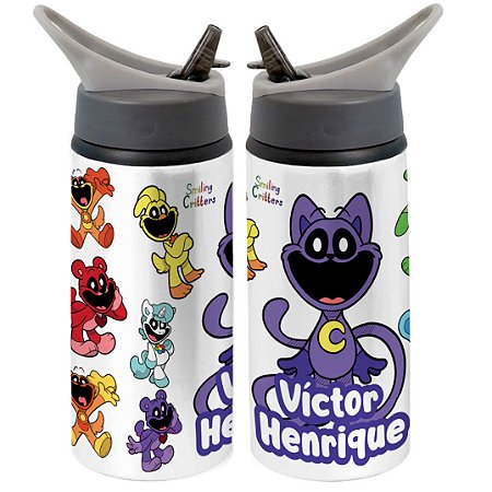 Garrafa Squeeze Smiling Critters Personalizada com Nome