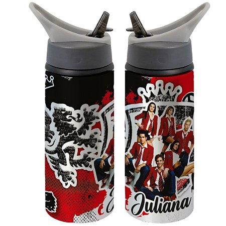 Garrafa Squeeze Rebelde RBD Personalizada com Nome