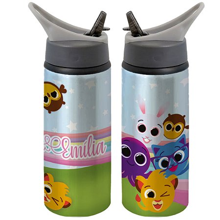 Garrafa Squeeze bolofofos menina Personalizada com Nome