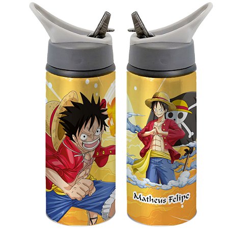 Garrafa Squeeze One piece Luffy Personalizada com Nome
