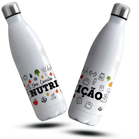 Garrafa Nutrição Profissão Nutricionista Térmica Personalizada Com Nome