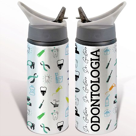 Garrafa Squeeze Odontologia Profissão Odonto Com Nome Personalizado