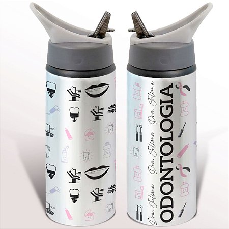 Garrafa Squeeze Odontologia Profissão Dentista Com Nome Personalizado