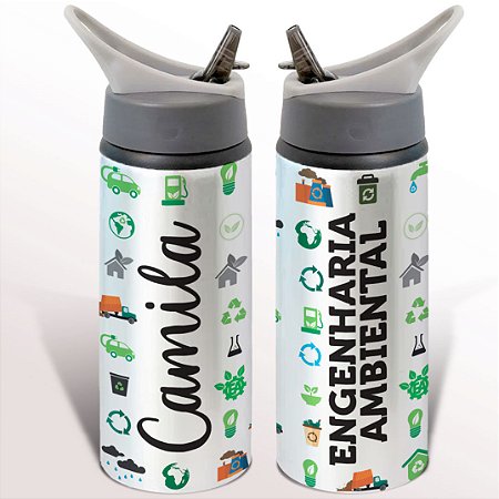 Garrafa Squeeze Fisioterapia Profissão Fisioterapeuta Com Nome Personalizado