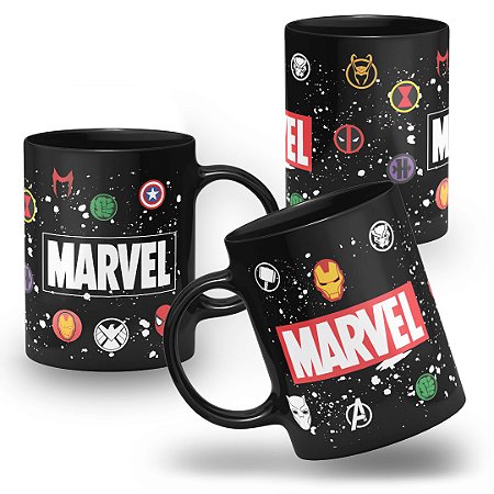 Caneca Marvel Comics Preta