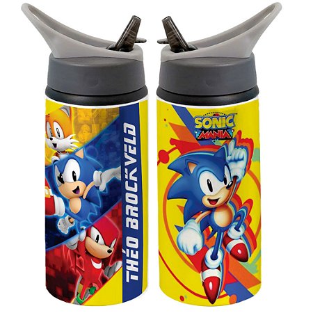 Garrafa Squeeze Infantil Desenho Sonic Amarelo