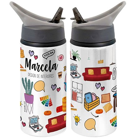 Garrafa Squeeze Designer de Interiores Profissão Design