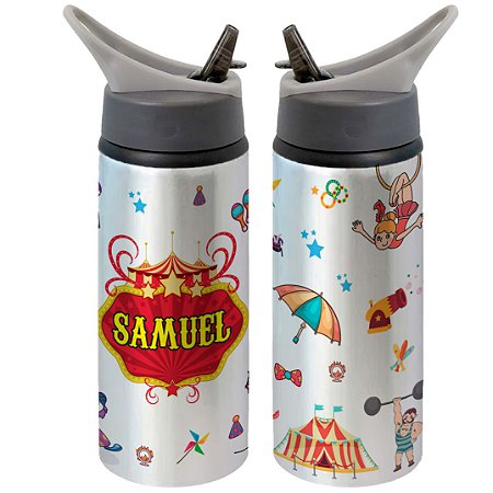 Garrafa Squeeze Tema Circo Infantil Escolar