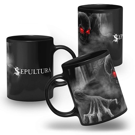 Caneca Sepultura 100% Preta Banda De Heavy Metal