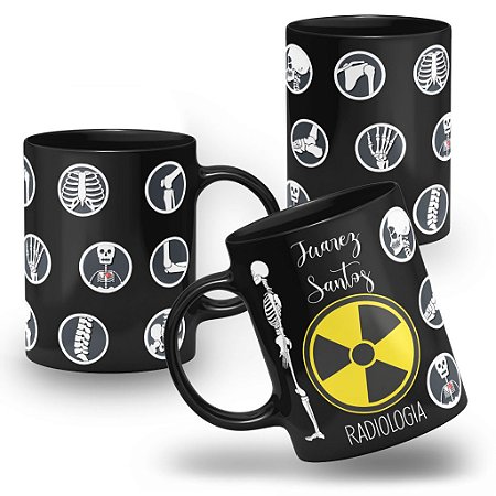 Caneca Radiologia Técnico Radiologista 100% Preta