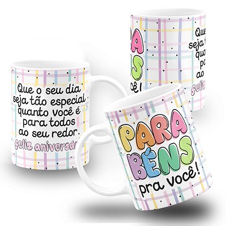 Caneca Aniversário Parabéns Pra Você