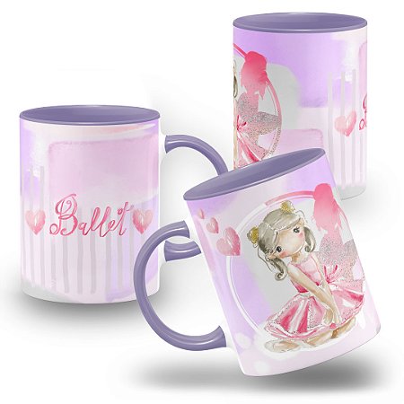 Caneca Bailarina Ballet Professora Lilás
