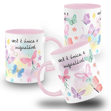 Caneca Borboletas Você é Única e Inigualável