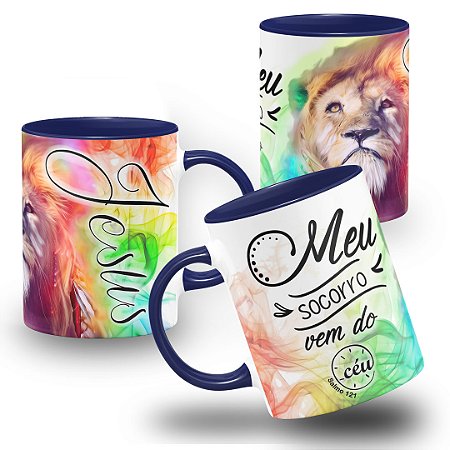 Caneca Religiosa Gospel Meu Socorro Vem Do Céu Salmos 121