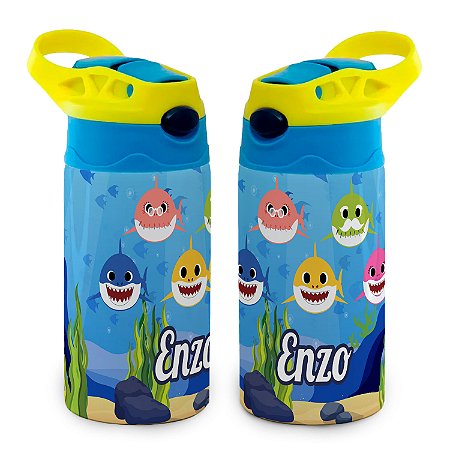 Garrafa Baby Shark Térmica Bico de Silicone com Nome