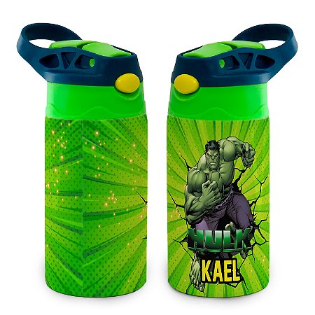 Garrafa Incrível Hulk Térmica Bico de Silicone com Nome