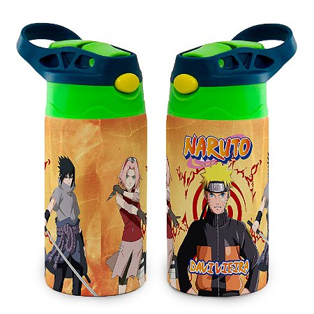 Garrafa Naruto Turma Térmica Bico de Silicone com Nome