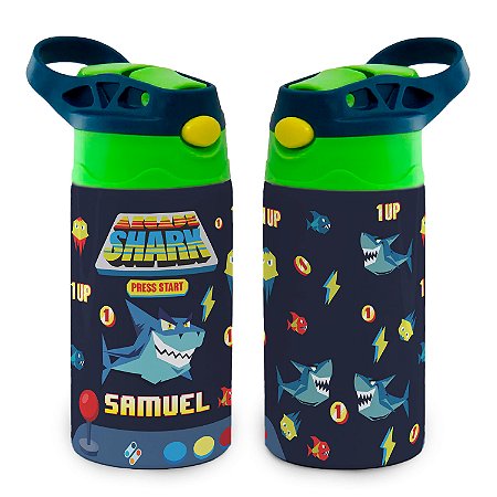 Garrafa Tubarão Arcade Surf Térmica infantil Bico de Silicone
