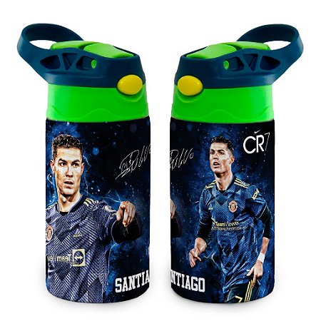 Garrafa  Cristiano CR7 Térmica Bico de Silicone com Nome