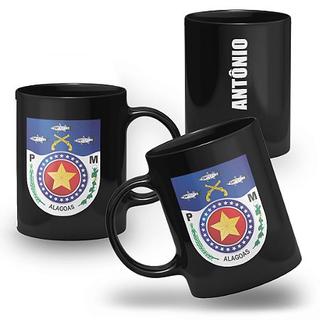 Caneca Polícia Militar do Estado de Alagoas 100% Preta