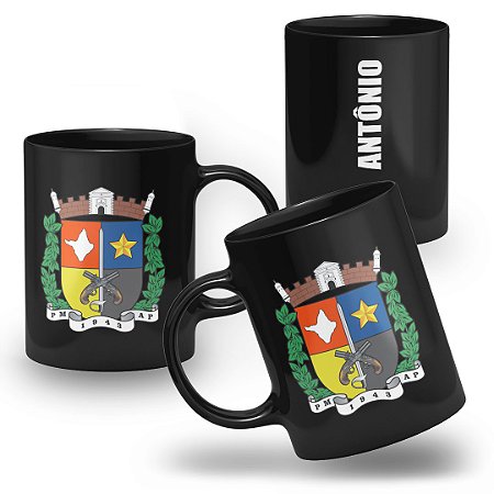 Caneca Polícia Militar do Estado de Amapá 100% Preta