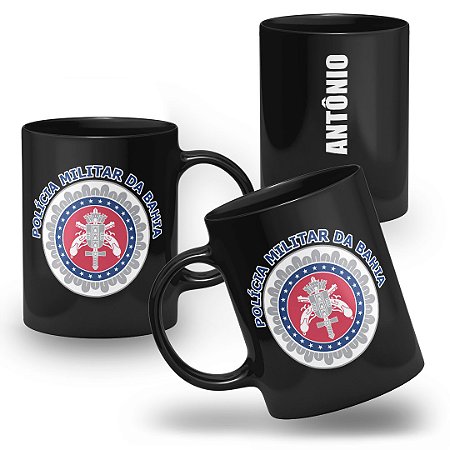 Caneca Polícia Militar do Estado da Bahia 100% Preta