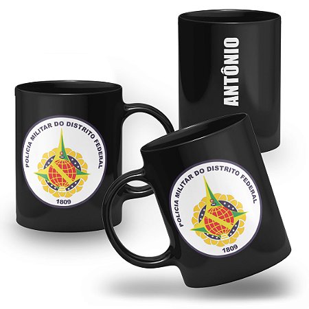 Caneca Polícia Militar do Estado do Distrito Federal 100% Preta