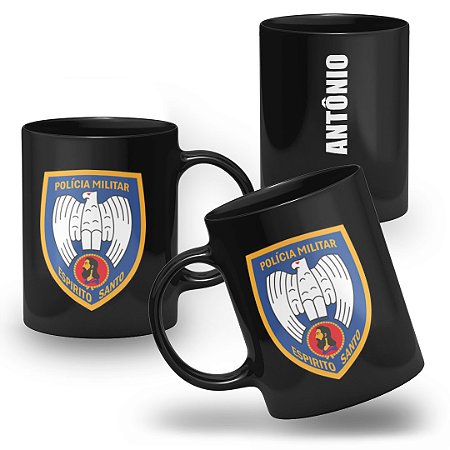 Caneca Polícia Militar do Estado do Espírito Santo 100% Preta